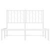 vidaXL Metal Bed Frame without Mattress with Headboard White 120x200cm