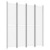 vidaXL 4-Panel Room Divider White 200x220 cm Fabric