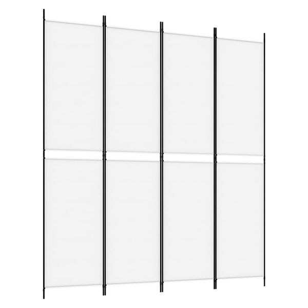 vidaXL 4-Panel Room Divider White 200x220 cm Fabric