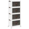 vidaXL Stackable Storage Box with Wheels 4-Tier 28 L 48x29.5x112.5 cm