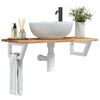 vidaXL Basin Shelf Wall Mounted Steel and Solid Wood Acacia