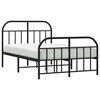 vidaXL Metal Bed Frame without Mattress with Footboard Black 120x190cm