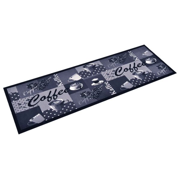 vidaXL Kitchen Carpet Washable Coffee Blue 60x300 cm