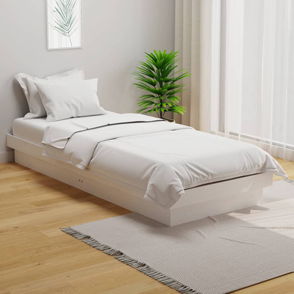 White solid wood sale single bed frame