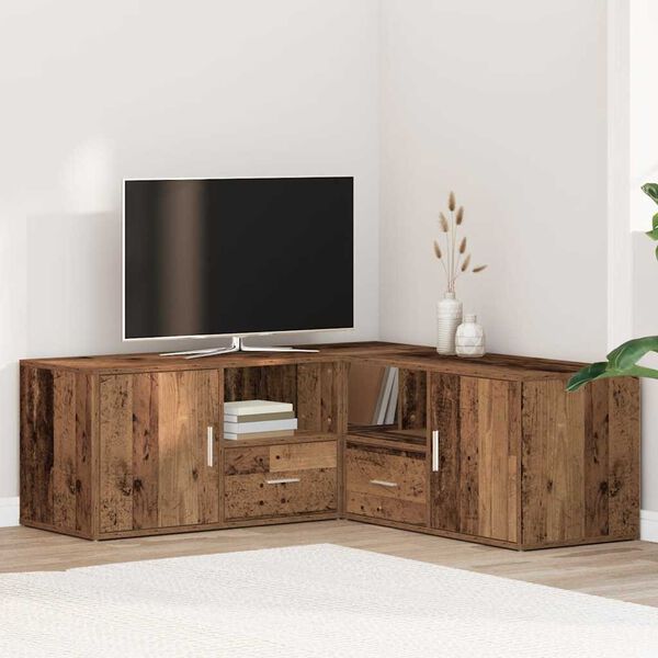 vidaXL Corner Cabinet Old Wood 200x40x45 cm Engineered Wood