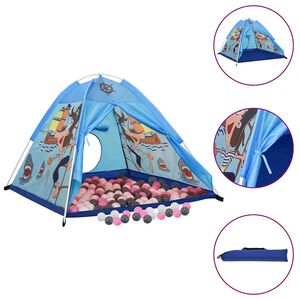 vidaXL Children Play Tent with 250 Balls Blue 120x120x90 cm