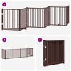 vidaXL Dog Gate with Door Foldable 6 Panels Brown 480 cm Poplar Wood
