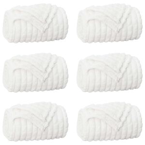 vidaXL Throw Blankets 6 pcs White 200 x 150 cm 4.5 kg Fleece