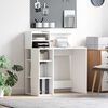 vidaXL Desk with Shelf White 90 x 48 x 101.5 cm Engineered Wood
