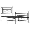 vidaXL Metal Bed Frame without Mattress with Footboard Black 90x190cm