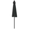 vidaXL Balcony Parasol with Aluminium Pole Black 270x144x222 cm Half