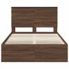 vidaXL Bed Frame with Drawer Brown Oak 120 x 200 cm Engineer Wood