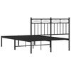 vidaXL Metal Bed Frame without Mattress with Headboard Black 120x200cm
