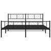 vidaXL Metal Bed Frame without Mattress with Footboard Black 183x213cm