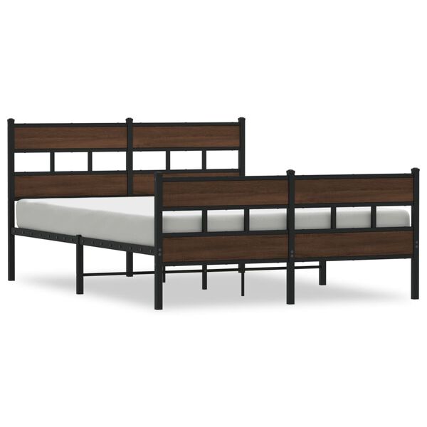 vidaXL Bed Frame without Mattress with Headboard and Footboard 137x190 cm
