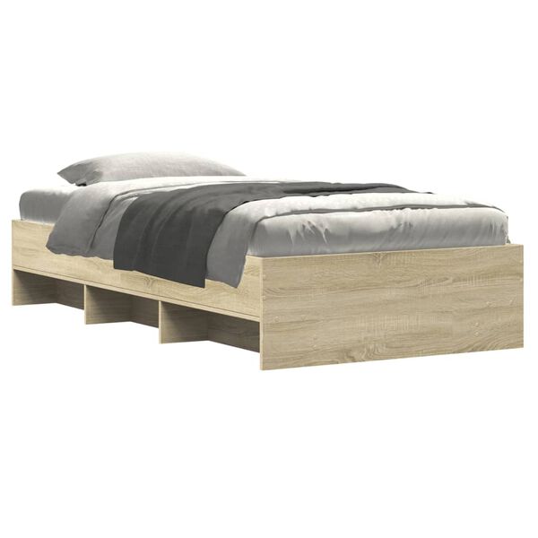 vidaXL Bed Frame without Mattress Sonoma Oak 100x200 cm Engineered Wood
