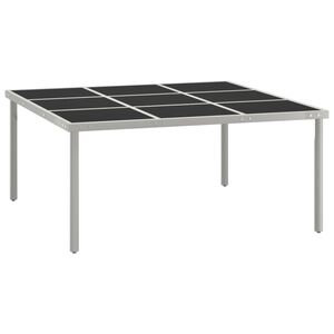 vidaXL Garden Dining Table 170x170x74.5 cm Glass and Steel