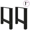 vidaXL Coffee Table Legs Black 2 pcs 50x(42-43) cm Steel