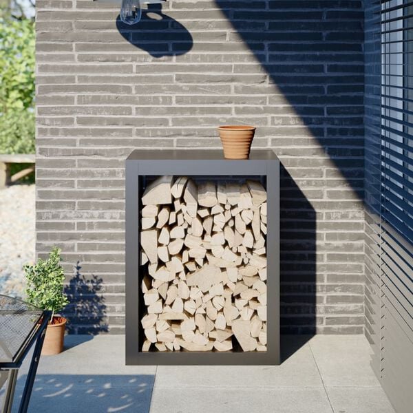 vidaXL Firewood Rack Anthracite 60x40x80 cm Steel