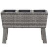 vidaXL Garden Raised Bed with Legs and 3 Pots 72x25x50 cm Poly Rattan Grey