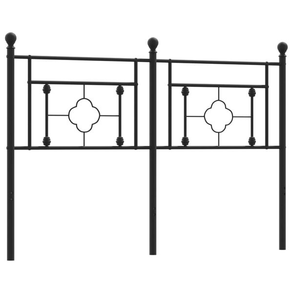 vidaXL Metal Headboard Black 140 cm