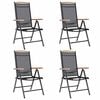 vidaXL Folding Garden Chairs 4 pcs Aluminium and Textilene Black