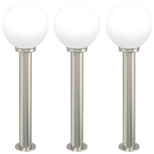 vidaXL Bollard Lights 3 pcs 80 cm Stainless Steel IP44