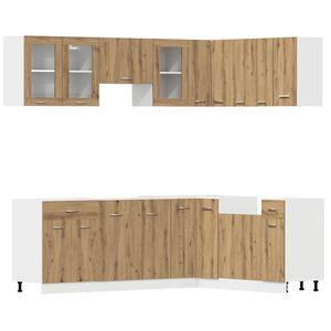 vidaXL 11 Piece Kitchen Cabinet Set Lyon" Artisan Oak Engineered Wood