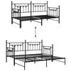 vidaXL Daybed Frame with Headboard Black 100 x 190 cm Steel