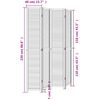 vidaXL Room Divider&nbsp;4 Panels White Solid Wood Paulownia