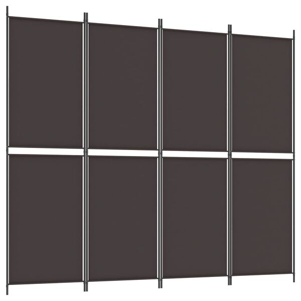 vidaXL 4-Panel Room Divider Brown 200x220 cm Fabric