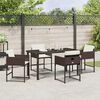 vidaXL Garden Dining Set 5 pcs Brown Poly Rattan