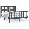 vidaXL Bed Frame without Mattress Grey Solid Wood Pine 120x200 cm