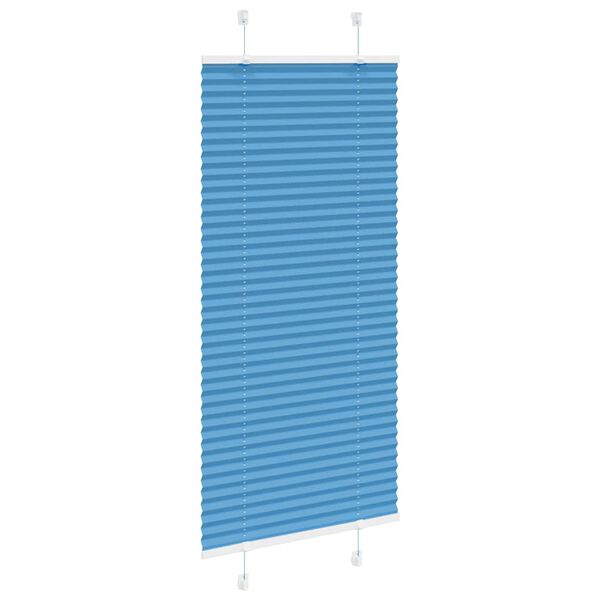 vidaXL Pleated Blind Blue 55x150 cm Fabric Width 54.4 cm Polyester