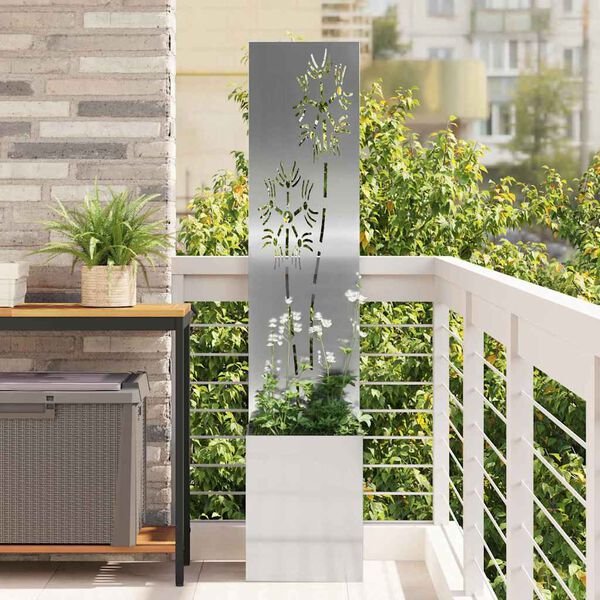 vidaXL Garden Privacy Screen Silver 32 x 150 cm Galvanised steel