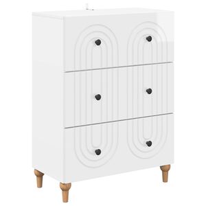vidaXL Drawer Cabinet High Gloss White 66 x 34.5 x 90 cm