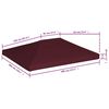 vidaXL Gazebo Top Cover 310 g/m&sup2; 3x4 m Bordeaux