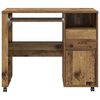 vidaXL Desk with Wheels Old Wood 91 x 50 x 77 cm Engineered Wood