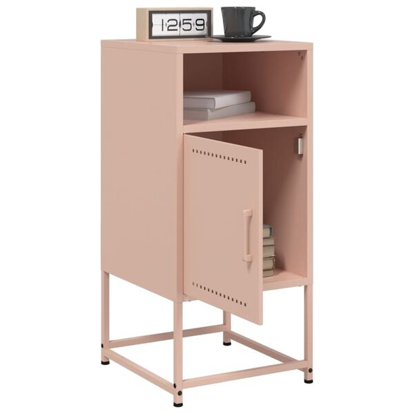vidaXL Bedside Cabinets 2 pcs Pink 36x39x78 cm Steel