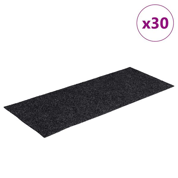 vidaXL Stair Mats Self-adhesive 30 pcs 60x25 cm Grey Rectangular