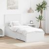 vidaXL Bed Frame White and Silver 75 x 190 cm Engineered Wood