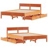 vidaXL Bed Frame without Mattress Wax Brown 150x200 cm King Size Solid Wood Pine