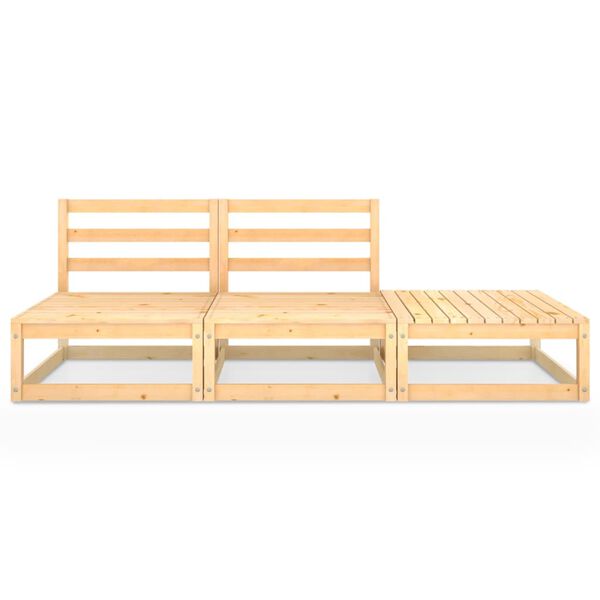 vidaXL 3 Piece Garden Lounge Set Solid Pinewood