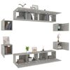 vidaXL 8 Piece TV Cabinet Set Concrete Grey Engineered Wood