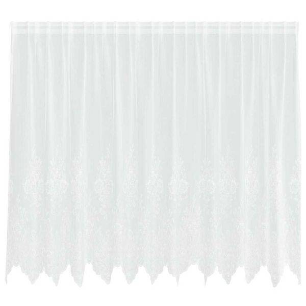 vidaXL Lace Curtain with Curtains Floral White 180 x 300 cm Polyester
