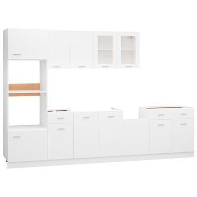 vidaXL 7 Piece Kitchen Cabinet Set White Engineered Wood | vidaXL.co.uk
