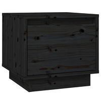 vidaXL Bedside Cabinet Black 35x34x32 cm Solid Wood Pine