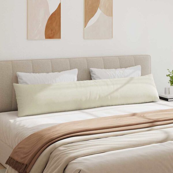 vidaXL Sofa Pillows 2 pcs Cream 200 x 40 cm Corduroy Fabric