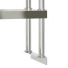 vidaXL Kitchen Work Table with Overshelf 110x30x150 cm Stainless Steel