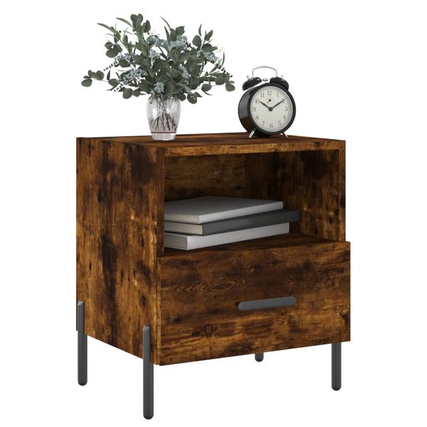 vidaXL Bedside Cabinets 2 pcs Smoked Oak 40x35x47.5 cm Engineered Wood